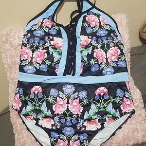 New sexy swimsuit one piece padded flower